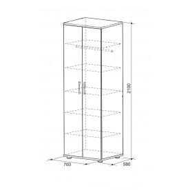 Шкаф прямой 580 Сити 8.1 без зеркала дуб млечный
