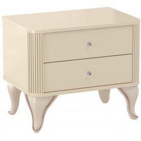 Прикроватная тумба Стефани 43.14 бежевая / белая / профиль Kroning слоновая кость патина