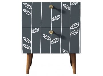 Прикроватная тумба Воаб орех / принт 18