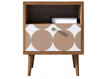 Прикроватная тумба Воаб орех / принт 17