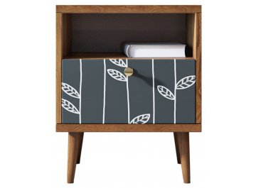 Прикроватная тумба Воаб орех / принт 18