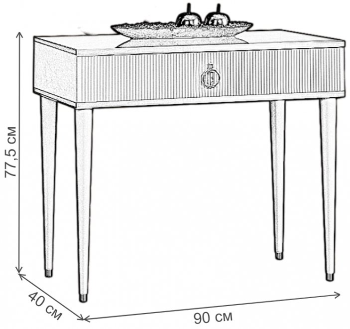 Туалетный столик Rimini Solo 90х40 орех империя / серебро