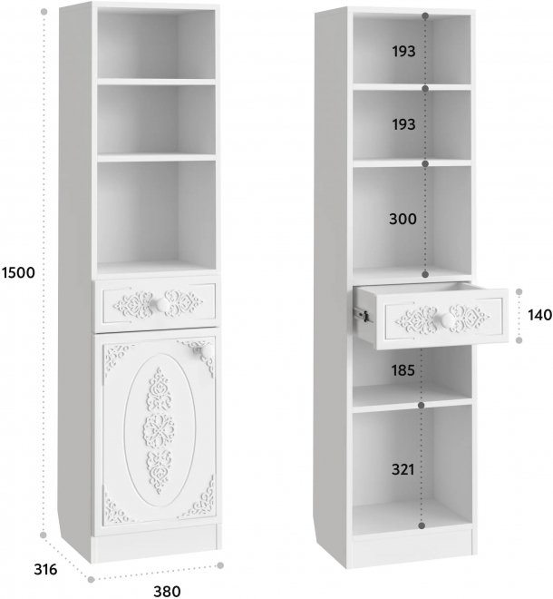 Туалетный столик Ассоль АС-6501 белое дерево (К)