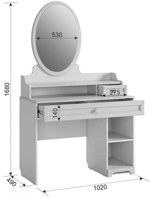 Туалетный столик Белла белый / джелато софт