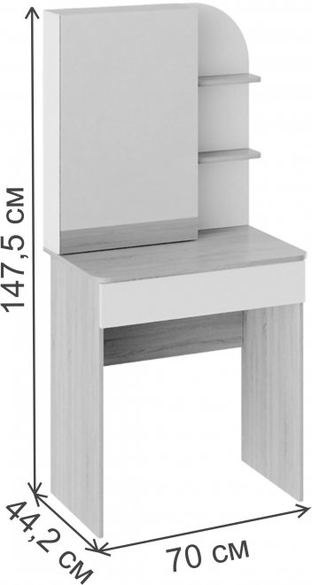 Туалетный столик Майя дуб сонома / белый ясень