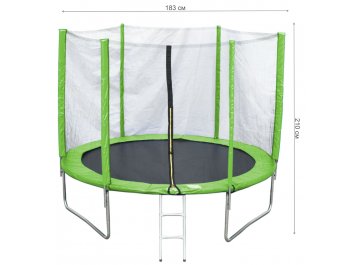 Батут с защитной сеткой AL-out180-green