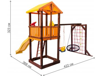 Готовая детская площадка для дачи Pitigliano-9 паутина качели