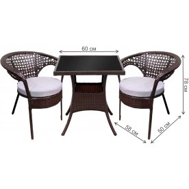 Кофейный комплект из ротанга Монреаль