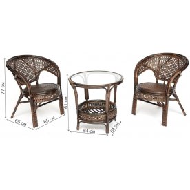 Кофейный комплект из ротанга Pelangi/Пеланги