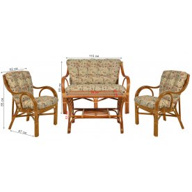 Комплект для отдыха Makita 3+1 коньяк