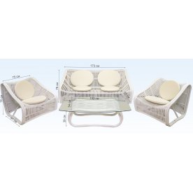 Комплект для отдыха Sving 3+1 белый