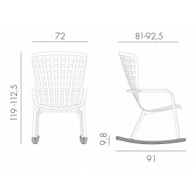 Кресло-качалка пластиковое с подушкой Folio белый / голубой