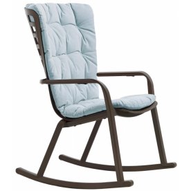 Кресло-качалка пластиковое с подушкой Folio табак / голубой