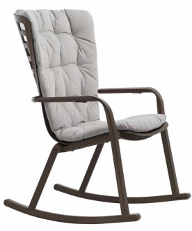 Кресло-качалка пластиковое с подушкой Folio табак / серый
