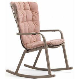 Кресло-качалка пластиковое с подушкой Folio тортора / розовый