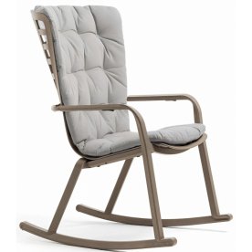Кресло-качалка пластиковое с подушкой Folio тортора / серый