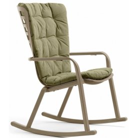 Кресло-качалка пластиковое с подушкой Folio тортора / зеленый