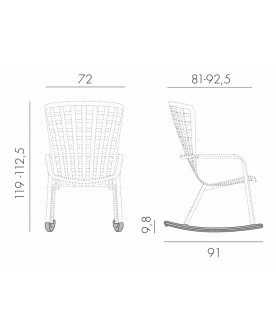 Кресло-качалка пластиковое с подушкой Folio тортора / зеленый