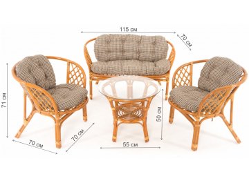 Комплект для отдыха из ротанга Багамы 01/16