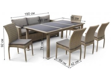 Обеденный комплект T365/S65/Y380B-W65 8+1