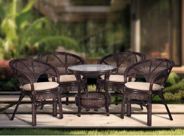 Обеденный комплект из ротанга Pelangi 02/15