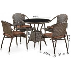 Обеденный комплект T707ANS/Y480A-W53 4Pcs