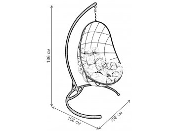 Подвесное кресло Овал из ротанга