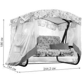 Качели садовые Турин Премиум flower с1203