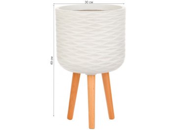Кашпо Паттерн Круглое с Подставкой D30 H49 WWAVE30-AW