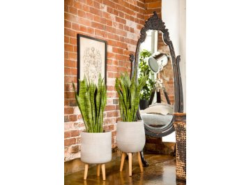 Кашпо Страйп Круглое с Подставкой D24 H40 WSTRIP24-T