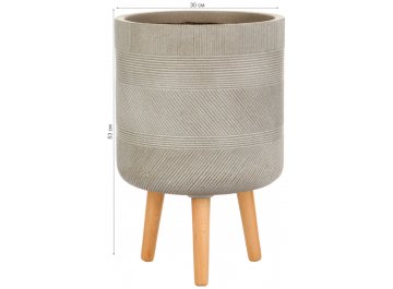 Кашпо Страйп Круглое с Подставкой D30 H53 WSTRIP30-T
