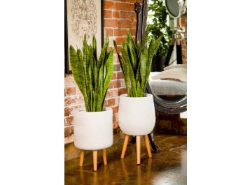 Кашпо Страйп Круглое с Подставкой S D24 H40 WSTRIP24-AW