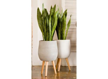 Кашпо Страйп Овальное с Подставкой D20.5 H32 WSTRIPR20-AW