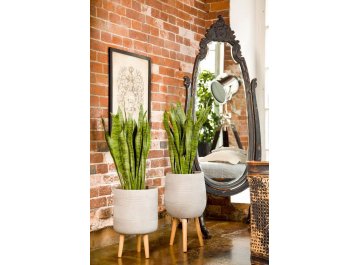 Кашпо Страйп Овальное с Подставкой D20.5 H32 WSTRIPR20-T