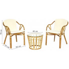 Кофейный комплект из ротанга Akira