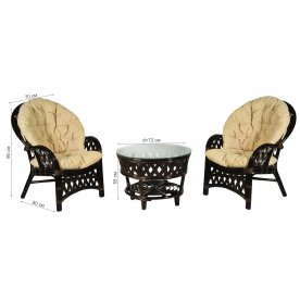 Комплект кофейный Рузвельт 2+1 венге