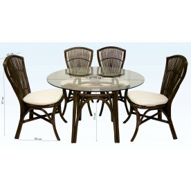 Комплект обеденный Bali 4+1 браун
