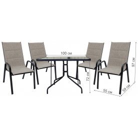 Обеденный комплект из металла Сан-ремо 2