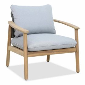 Лаунж-кресло деревянное с подушками Freeport песочный / угольный / серый