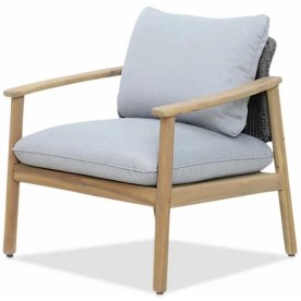 Лаунж-кресло деревянное с подушками Freeport песочный / угольный / серый