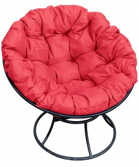 Металлическое кресло Папасан черный / красный