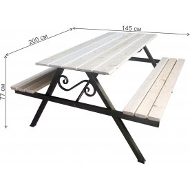 Деревянный стол Стол с лавками 2 м