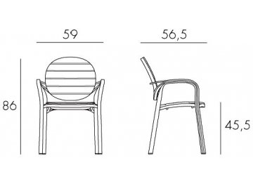 Кресло пластиковое Palma тортора