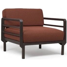 Кресло пластиковое с подушками Maximo Poltrona терра / корица