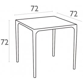 Стол пластиковый Mango Alu серебристый