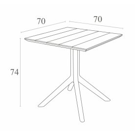 Стол пластиковый Paris Table 70 темно-серый