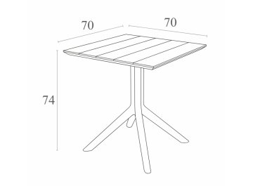 Стол пластиковый Paris Table 70 темно-серый