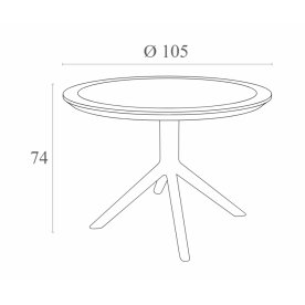 Стол пластиковый Sky Table Ø105 белый