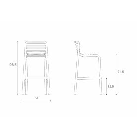 Стул пластиковый барный Doga Stool мятный