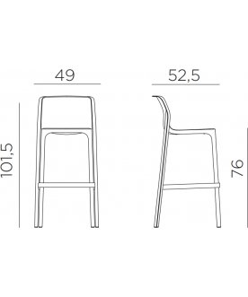 Стул пластиковый барный Net Stool белый